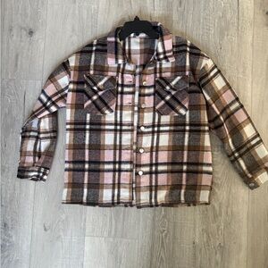 Plaid Button-Up Jacket